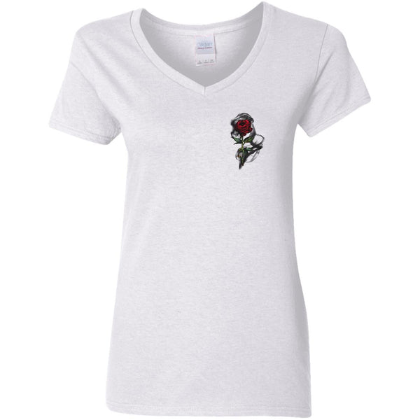Red Rose V-Neck T-Shirt