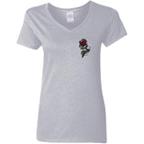 Red Rose V-Neck T-Shirt